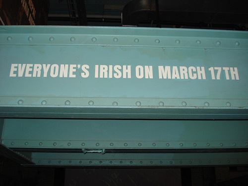 'Everybody is Irish on March 17th' banner, Guinness Storehouse