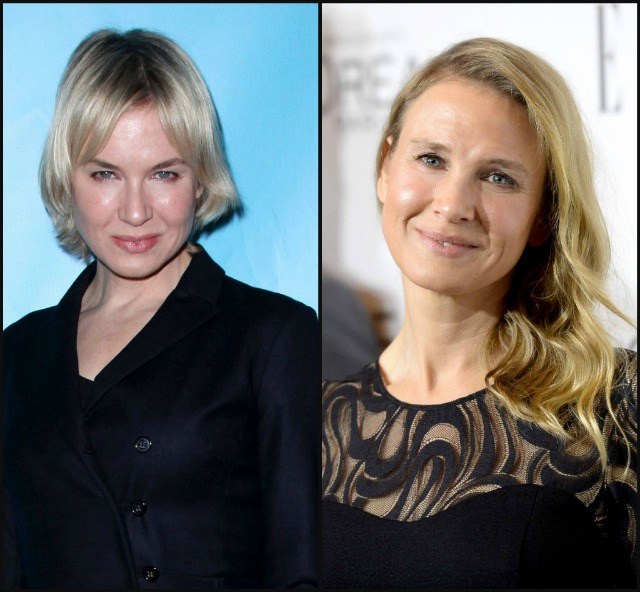 Renée Zellweger in 2010 and in 2014