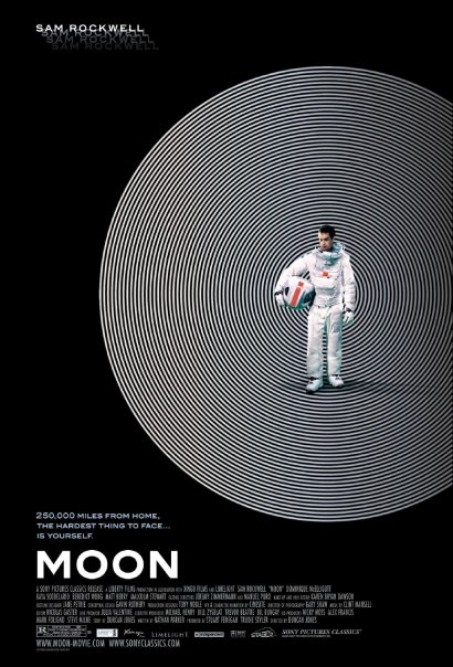 Poster for Moon, a Duncan Jones film starring Sam Rockwell