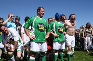 Eric Lalor, Tommy Tiernan and others line out for Ireland in the Ireland vs the Rest of the World football match