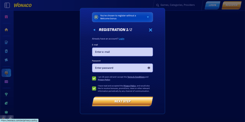 Wonaco registration